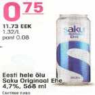 Alkohol - Eesti hele õlu Saku Originaal Ehe