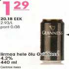 Alkohol - Lirmaa hele õlu Guinness