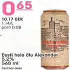 Alkohol - Eesti hele õlu Alexander