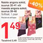 Naiste angora sokid, suurus 35-41 või meeste angora sokid suurus 39-46