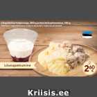 Lihapallid kartulipüreega, 300 g ja kirsi-kohupiimamaius, 140 g
