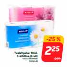 Tualettpaber Rimi,
3-kihiline, 8 rulli