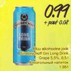 Allahindlus - Muu alkohoolne jook Sinebrychoff Gin Long Drink
Grape 5,5%, 0,5l