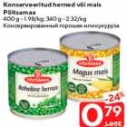 Консервированный горошек или кукуруза