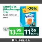 Allahindlus - Aptamil 2 6K
Jätkupiimasegu
1,2 kg