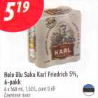 Allahindlus - Hele õlu Saku Karl Friedrich 5%,
6-pakk