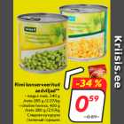 Магазин:Hüper Rimi, Rimi,Скидка:Сладкая кукуруза
/зеленый горошек