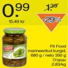 Allahindlus - Fit Food marineeritud kurgid