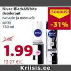 Allahindlus - Nivea Black&White
deodorant