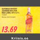 Allahindlus - ŠOTIMAA WHISKY
JOHNNIE WALKER
RED LABEL 40% 0,7 L 