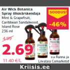 Allahindlus - Air Wick Botanica
Spray õhuvärskendaja