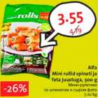 Магазин:Hüper Rimi,Скидка:Мини-рулетики
со шпинатом и сыром фета