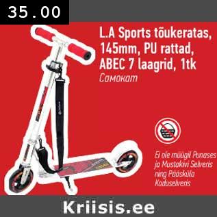 Allahindlus - L.A Sports tõukeratas, 145 mm, PU rattad, ABEC 7 Laagrid