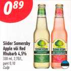 Allahindlus - Siider Somersby
Apple või Red
Rhubarb 4,5%