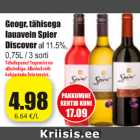 Geogr. tähisega lauavein Spier Discover