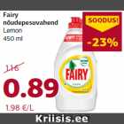 Allahindlus - Fairy
nõudepesuvahend