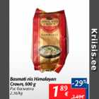 Allahindlus - Basmati riis Himalayan Crown, 800 g