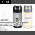 Allahindlus - Jean Marc deodorant Giovanni Del Acgua või Bossa Nоvа meestele, 150ml