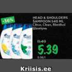 HEAD & SHOULDERS ŠAMPOON 540 ML