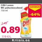 Allahindlus - Cillit Lemon
WC-puhastusvahend
750 ml