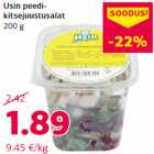 Usin peedikitsejuustusalat
200 g