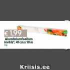Alumiiniumfoolium
karbis*, 41 cm x 10 m
1 tk