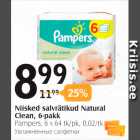 Mähkmed - Niisked salvrätikud Natural Clean, 6-pakk