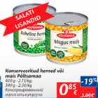 Консервированный горох или кукуруза