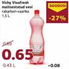 Vichy Vivafresh maitsestatud vesi rabarberi-vaarika 1,5 L