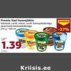 Premia Vau! koorejäätis šokolaadi, vanilli, sidruni, vanilli šokolaaditükkidega,piparmündi šokolaaditükkidega 245 g / 500 ml