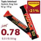 Tupla šokolaad Nutkick, King Size 82 g / 85 g