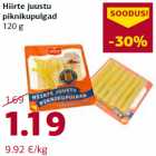 Hiirte juustu
piknikupulgad
120 g