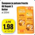 Allahindlus - Šampoon ja palsam Fructis Oil Repair 3 Butter