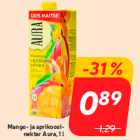 Манго- и абрикосовый нектар
Аура, 1 л