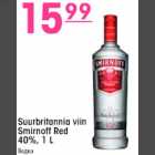 Allahindlus - Suurbritannia viin Smirnoff Red 40%, 1l