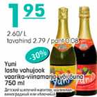 Yuni laste vahujook vaarika-viinamarja või õuna 750ml