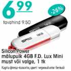 Silicon Power mälupulk 4GB F.D. Lux Mini must või valge, 1tk