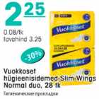 Vuokkoset hügieenisidemed Slim Wings Normal duo, 28tk