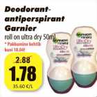 Allahindlus - Deodorant
antiperspirant
Garnier,
roll on ultra dry 50ml