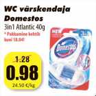 Allahindlus - WC värskendaja
Domestos
3in1 Atlantic 40g