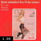 Allahindlus - Naiste sukkpüksid Diva 20 den (nature)