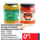 Магазин:Maxima,Скидка:Консервированный зеленый горошек или фасоль в томатном соусе
