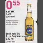 Alkohol - Eesti hele õlu A.Le Coq Maiz