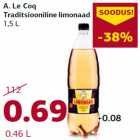 Allahindlus - A. Le Coq
Traditsiooniline limonaad
1,5 L