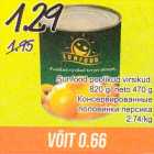 Sunfood poolikud virsikud, 820 g/neto 470 g