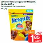 Allahindlus - Lahustuv kakaojoogipulber Nesquik,
Nestle, 400 g
