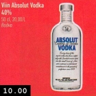 Allahindlus - Viin Absolut Vodka
40%
50 cl, 20,00/L