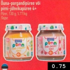 Allahindlus - Õuna-porgandipüree või
pirni-jõhvikapüree 4+