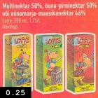 Allahindlus - Multinektar 50%, õuna-pirninektar 50%
või viinamarja-maasikanektar 46%