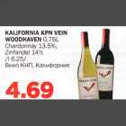 KALIFORNIA KPN VElN WOODHAVEN 0,75L, Chardonnay 13,5%, Zinfаndеl 14%